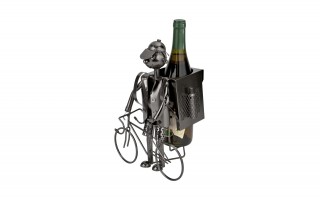 Stojak na wino Rowerzysta z plecakiem W178