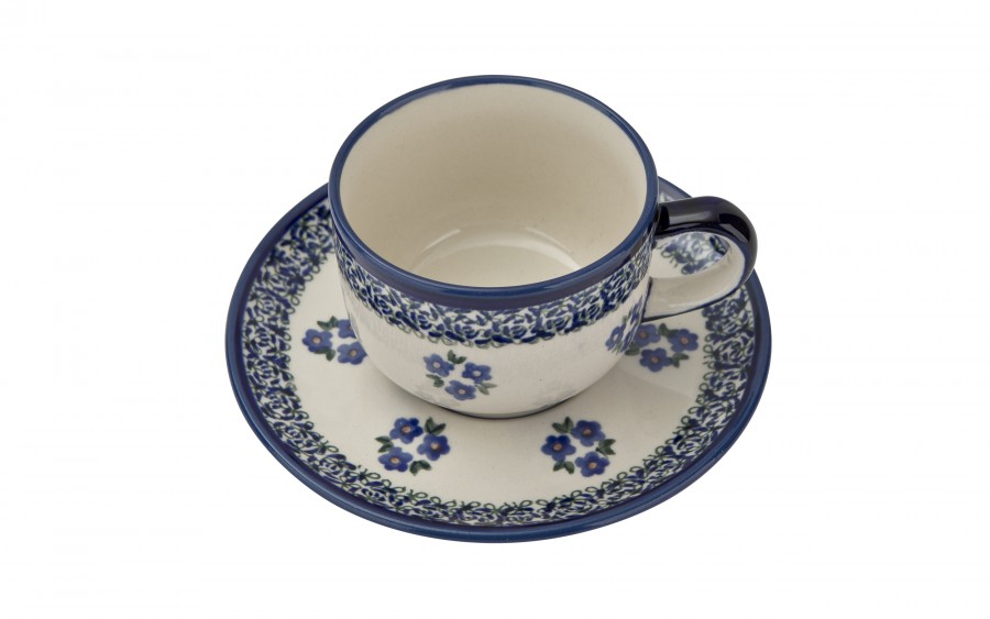 Filiżanka ceramiczna 200 ml + spodek Bolesławiec dek. 224