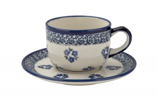 Filiżanka ceramiczna 200 ml + spodek Bolesławiec dek. 224