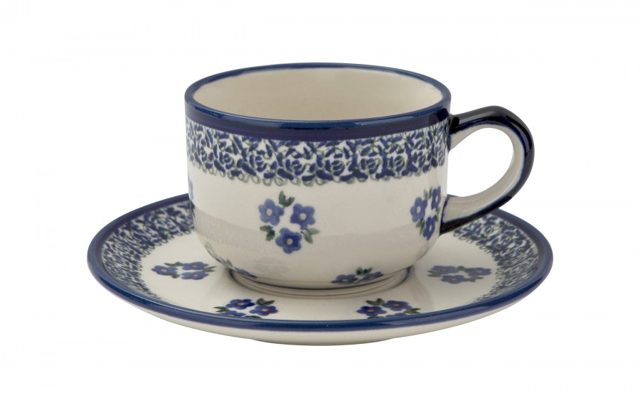 Filiżanka ceramiczna 200 ml + spodek Bolesławiec dek. 224