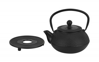Żeliwny zestaw 4 el. do parzenia herbaty w stylu Japanese czarny MPL 722045