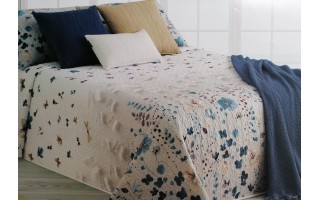 Komplet Narzuta Bouti Butterfly 235x270 cm + 2 poszewki 50x70 cm niebieska szara 230 c07