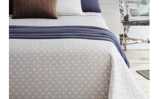 Komplet Narzuta Bouti Butterfly 235x270 cm + 2 poszewki 50x70 cm niebieska szara 230 c07