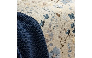 Komplet Narzuta Bouti Butterfly 235x270 cm + 2 poszewki 50x70 cm niebieska szara 230 c07