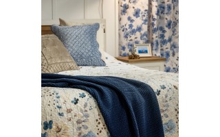 Komplet Narzuta Bouti Butterfly 235x270 cm + 2 poszewki 50x70 cm niebieska szara 230 c07