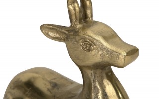 Figurka ozdobna Renifer H22,5 cm złota metalowa