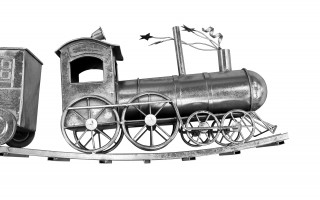 Duża Ozdoba metalowa Pociąg z wagonami