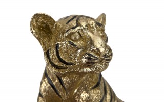 Figurka ozdobna Tygrys H10 cm złoty 142281