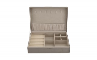 Szkatułka na biżuterię z kieszonką 27,5x19x5x7x5cm jasny brąz