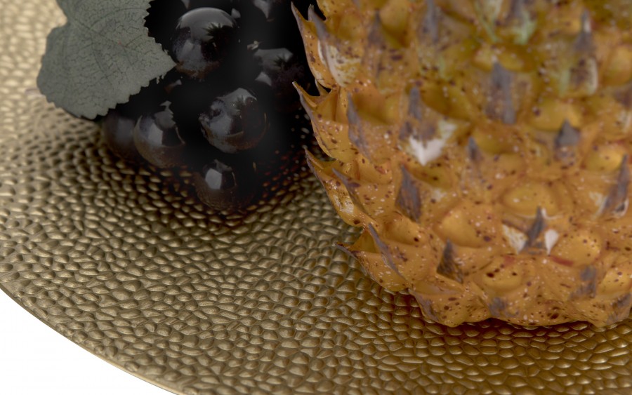 Talerz dekoracyjny plastikowy 33 cm złoty 147295