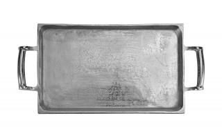 Taca metalowa 41,5 x 20 cm srebrna