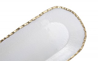 Patera szklana złoty rant 43 x 15,5 x 2,5cm