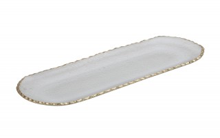Patera szklana złoty rant 43 x 15,5 x 2,5cm
