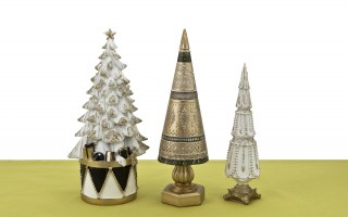 Figurka świąteczna Choinka złota duża 30 cm