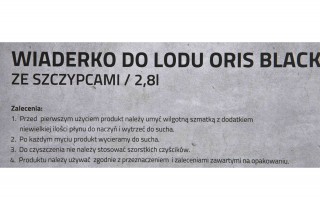 Wiaderko do lodu ze szczypcami Oris 2,8 l czarne