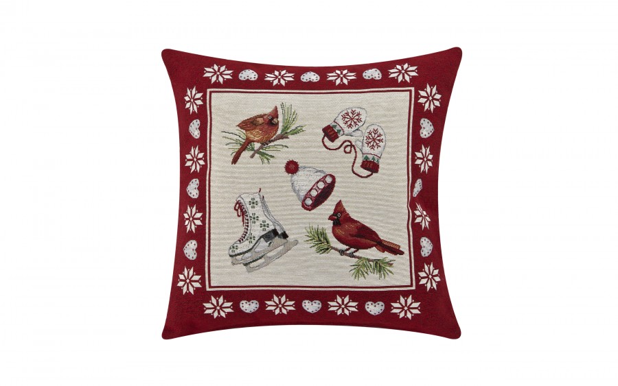 Poszewka dekoracyjna 45x45 cm łyżwy i rękawiczki