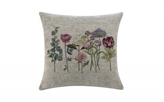 Poszewka dekoracyjna 45x45 cm Kwiaty pastelowe Gobelinowa Premium