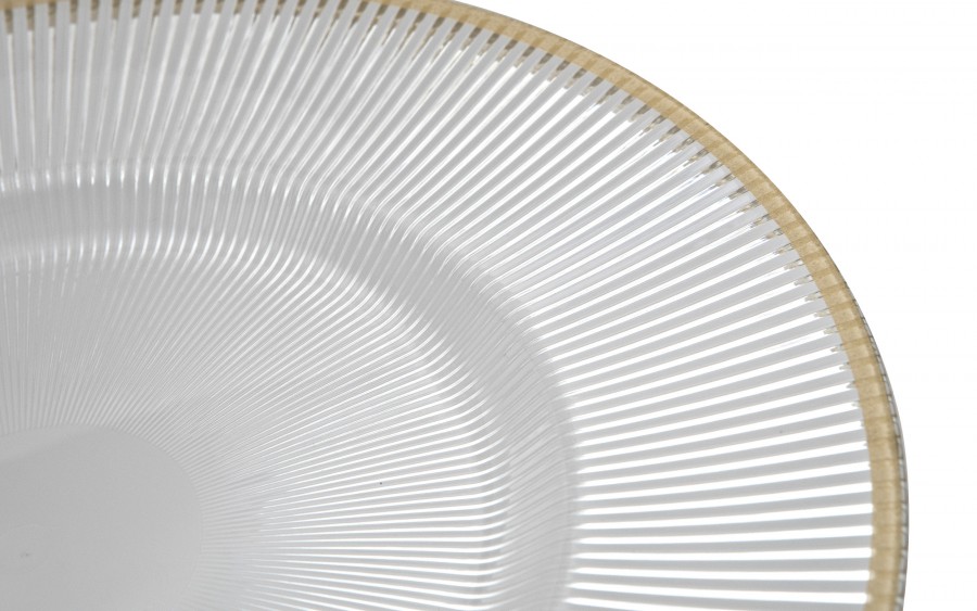 Talerz dekoracyjny plastikowy 33 cm złoty pasek