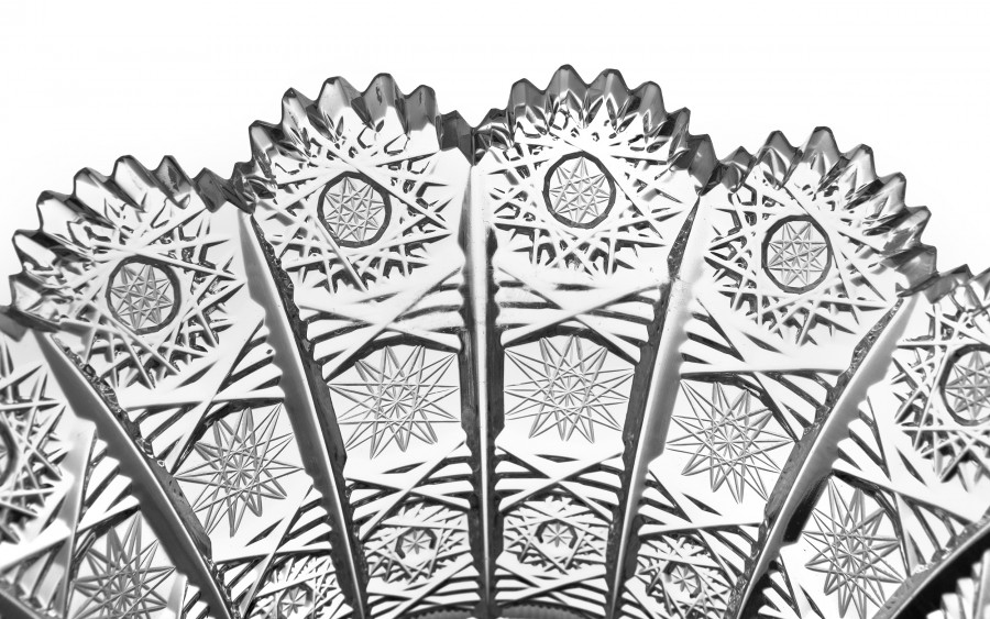 Salaterka kryształowa 15,5 cm  gwiazdki Bohemia Hand Made