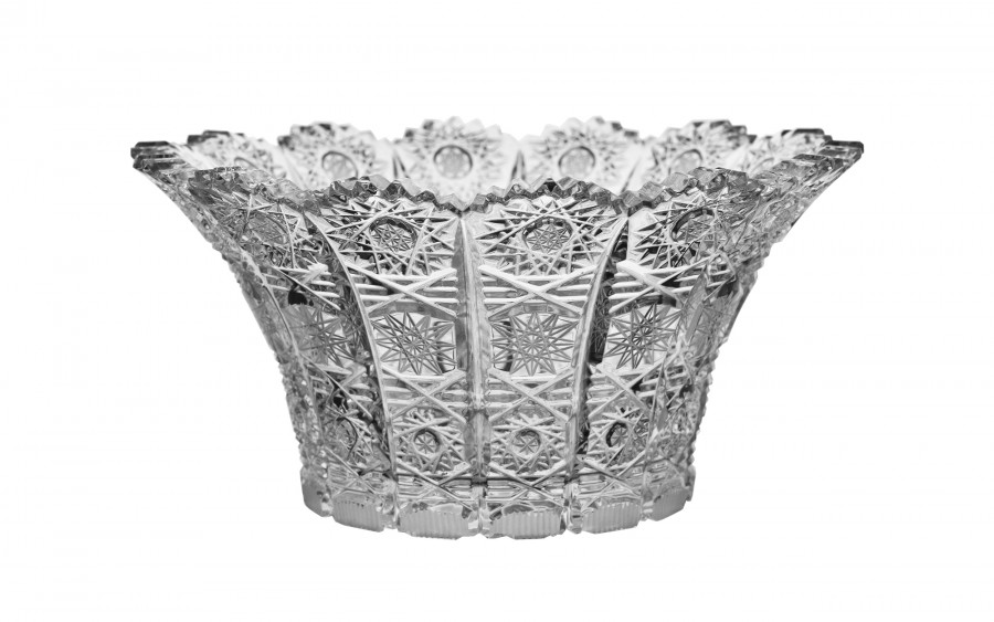 Salaterka kryształowa 15,5 cm  gwiazdki Bohemia Hand Made