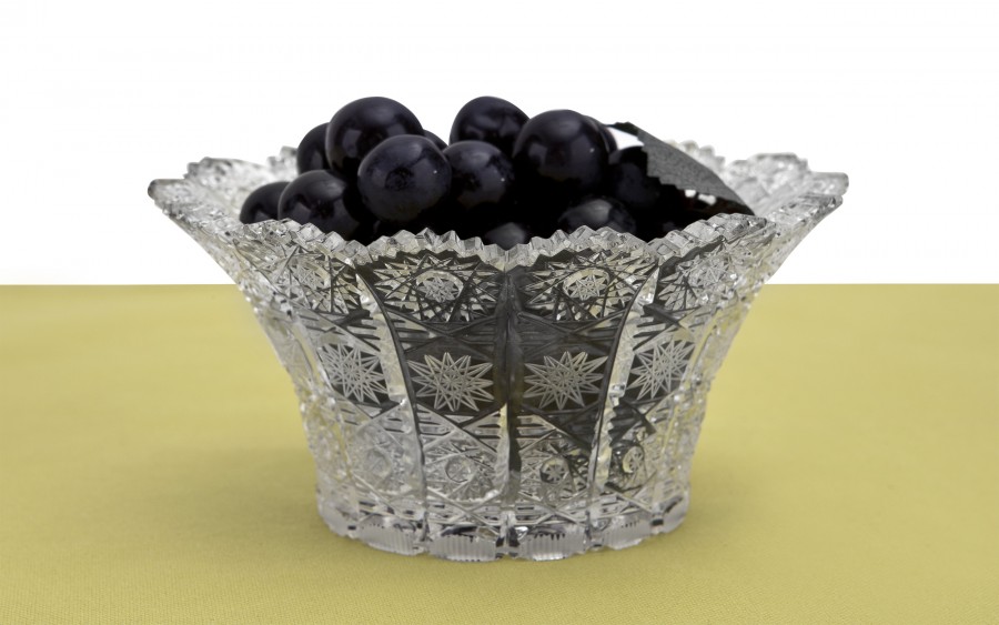 Salaterka kryształowa 15,5 cm  gwiazdki Bohemia Hand Made