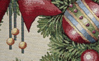 Poszewka dekoracyjna 45x45 cm Wianek Świąteczny z kokardą 010