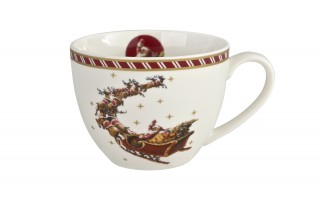 Zestaw 2 Filiżanek 280ml ze spodkami SANTA ON SLEIGH