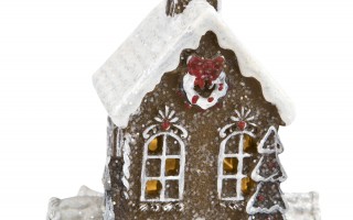 Figurka ozdobna Domek z piernika świecący LED H22 cm