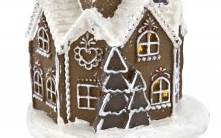 Figurka ozdobna Domek z piernika świecący LED H22 cm