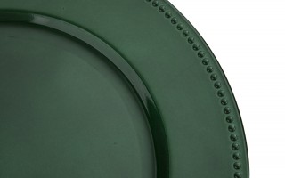 Talerz dekoracyjny plastikowy 33 cm zielony 163378