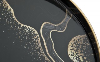 Taca dekoracyjna 34,5 cm czarno- złota Tulum
