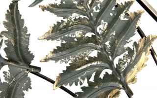 Dekoracja ścienna metalowa liście paproci złoto-zielone 142542