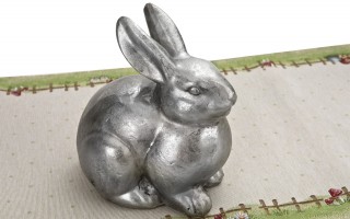 Figurka srebrny króliczek