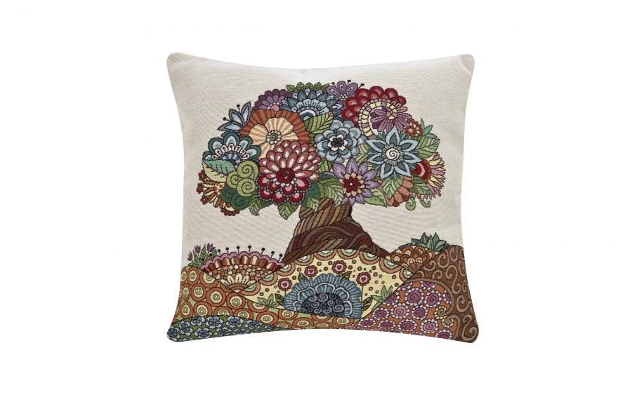 Poszewka dekoracyjna 45x45 cm Drzewo Mandala Gobelinowa Premium