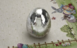 Jajko srebrne wytłaczane małe