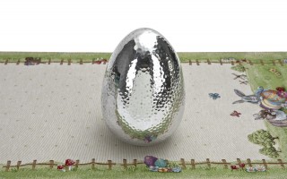 Jajko srebrne wytłaczane duże