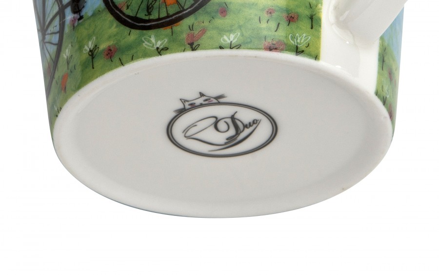 Kubek porcelanowy 610 ml prosty Koci Świat Rower