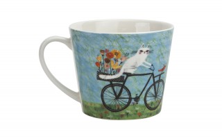 Kubek porcelanowy 610 ml prosty Koci Świat Rower