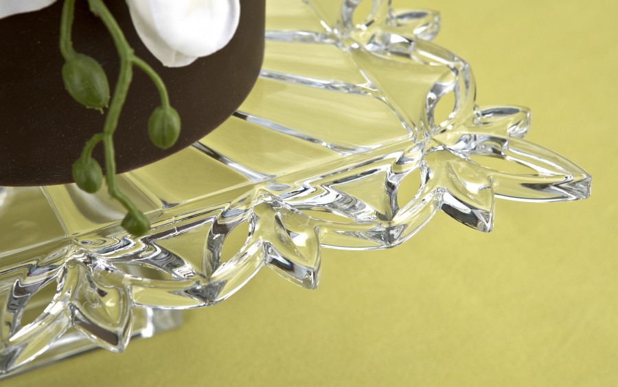 Tortownica patera kryształowa 32 cm Pierced 678850