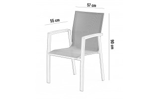 Krzesło ogrodowe z podłokietnikami LEON teak białe