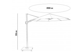 Parasol ogrodowy z regulowanym kątem nachylenia czaszy​​​​​​ Voyager T¹ Ø3m