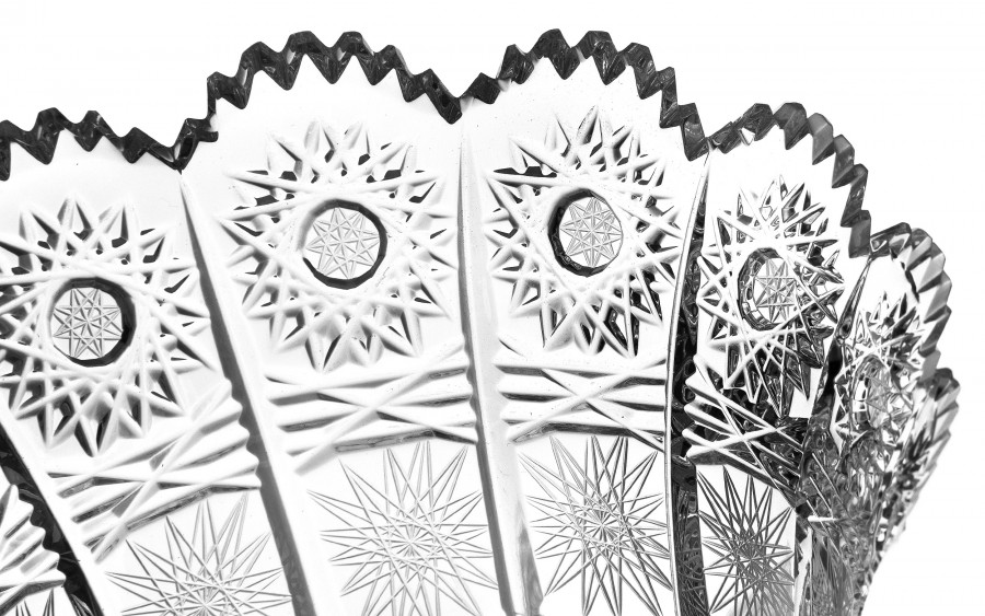 Salaterka kryształowa 20,5 cm gwiazdki Bohemia Hand Made