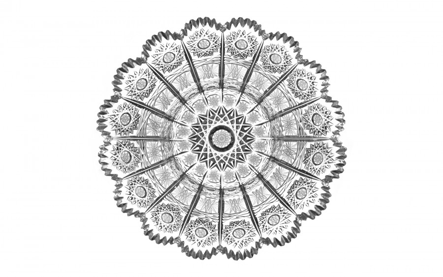 Salaterka kryształowa 20,5 cm gwiazdki Bohemia Hand Made