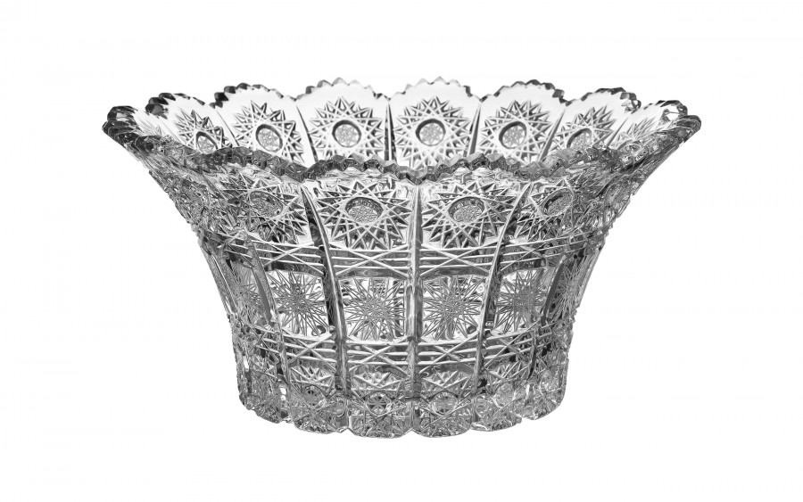 Salaterka kryształowa 20,5 cm gwiazdki Bohemia Hand Made