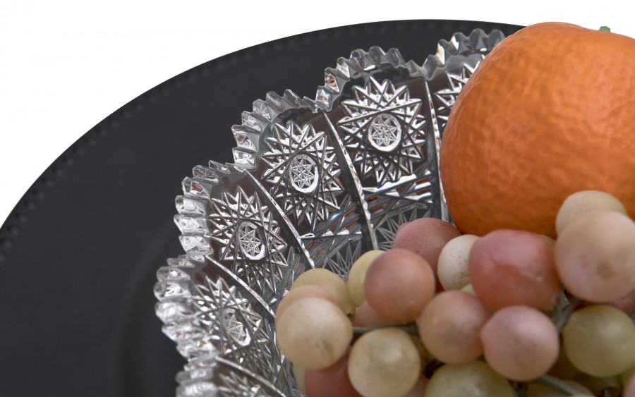 Salaterka kryształowa 20,5 cm gwiazdki Bohemia Hand Made