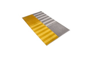 Ręcznik plażowy 100x180 cm Crazy Stripes 001 żółto-szary