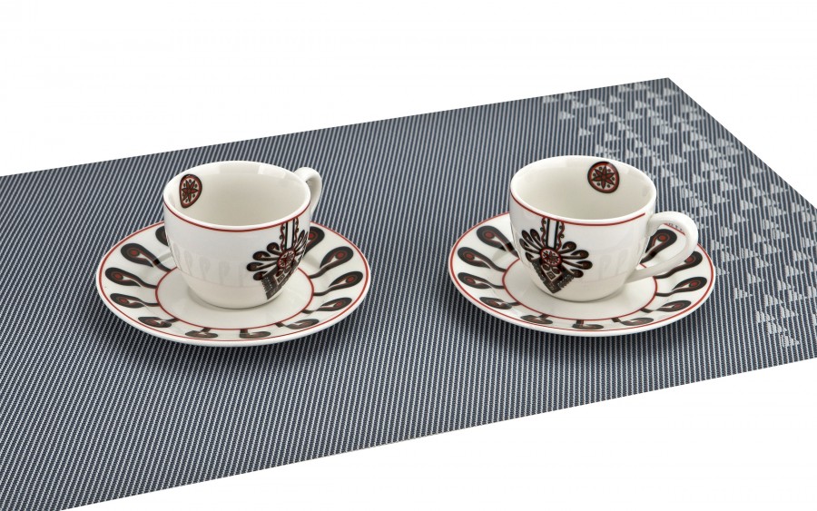 Zestaw 2 filiżanek do espresso 90 ml + spodki Parzenica
