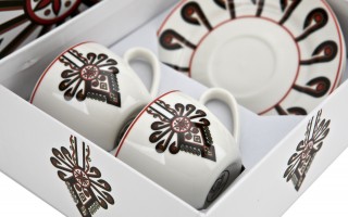 Zestaw 2 filiżanek do espresso 90 ml + spodki Parzenica