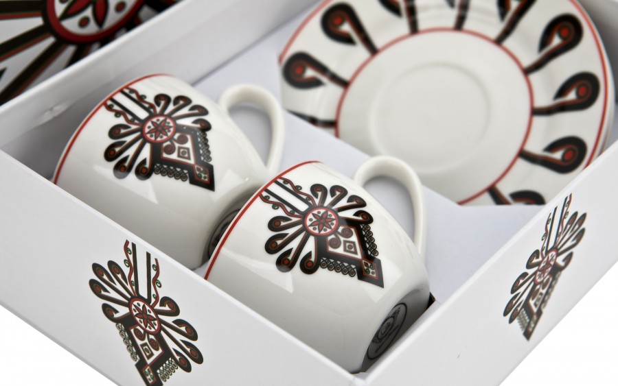 Zestaw 2 filiżanek do espresso 90 ml + spodki Parzenica