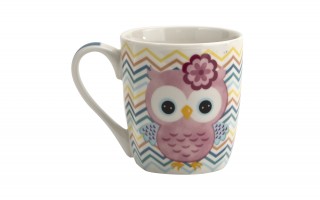 Kubek porcelanowy 300 ml Tola Sowa różowa